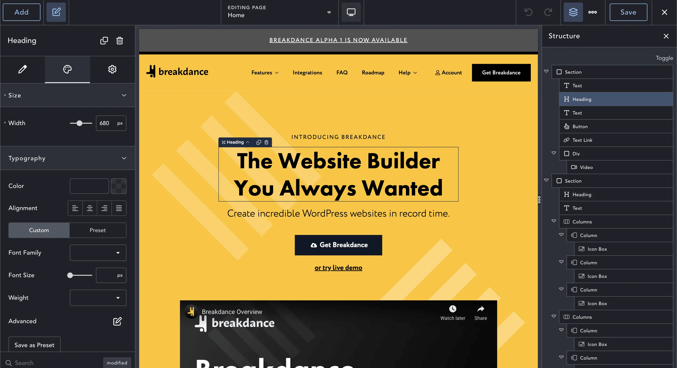 What is Breakdance WordPress 